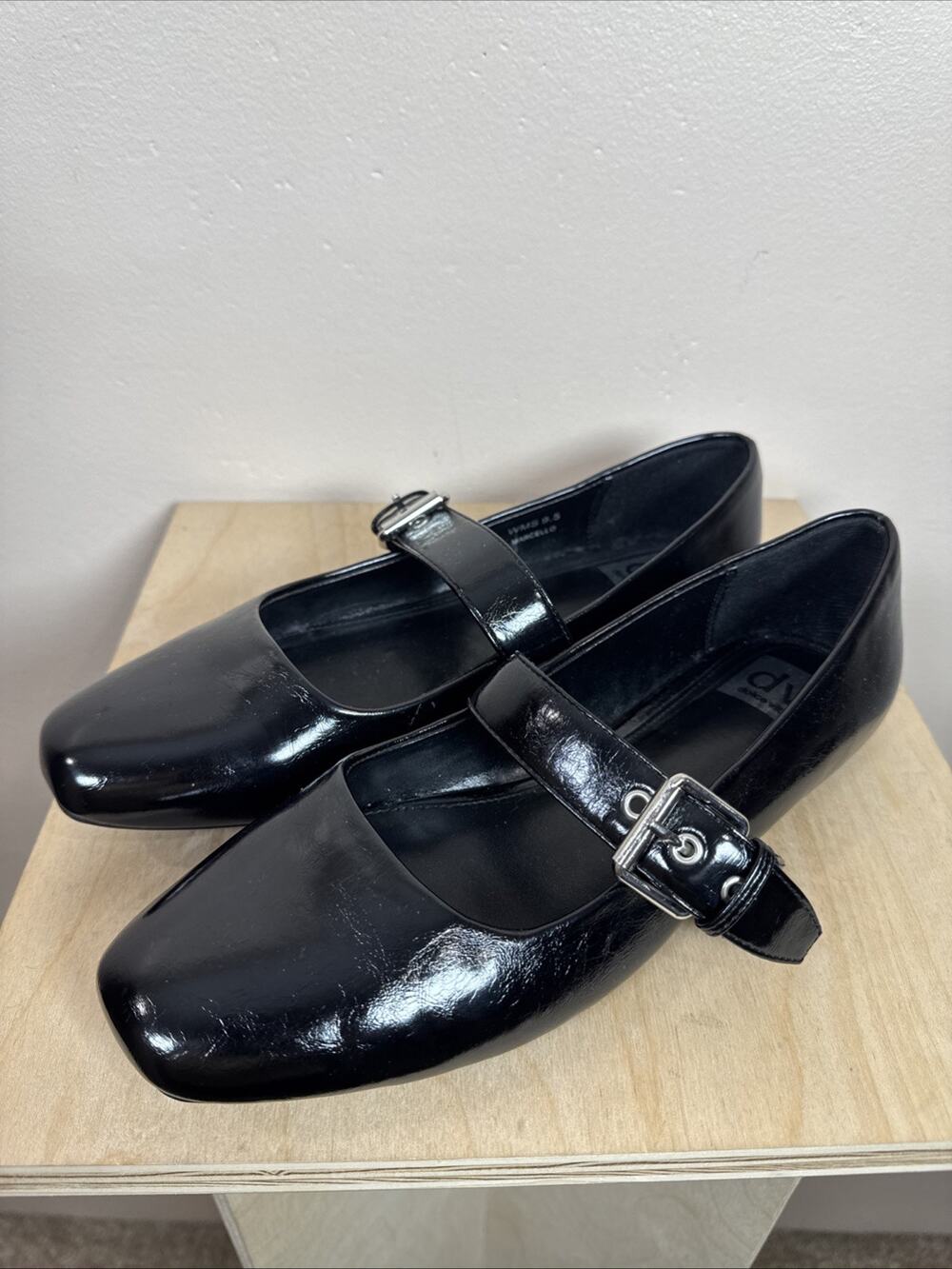 DV dolce vita Womens Mary Jane Ballet Flats Square Toe Patent Vegan Leather 9.5